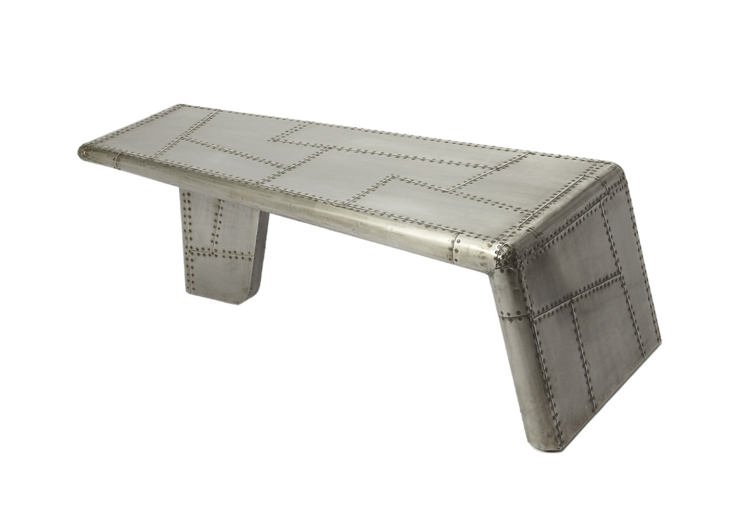 52" Gray Aluminum and Metal Frame Coffee Table
