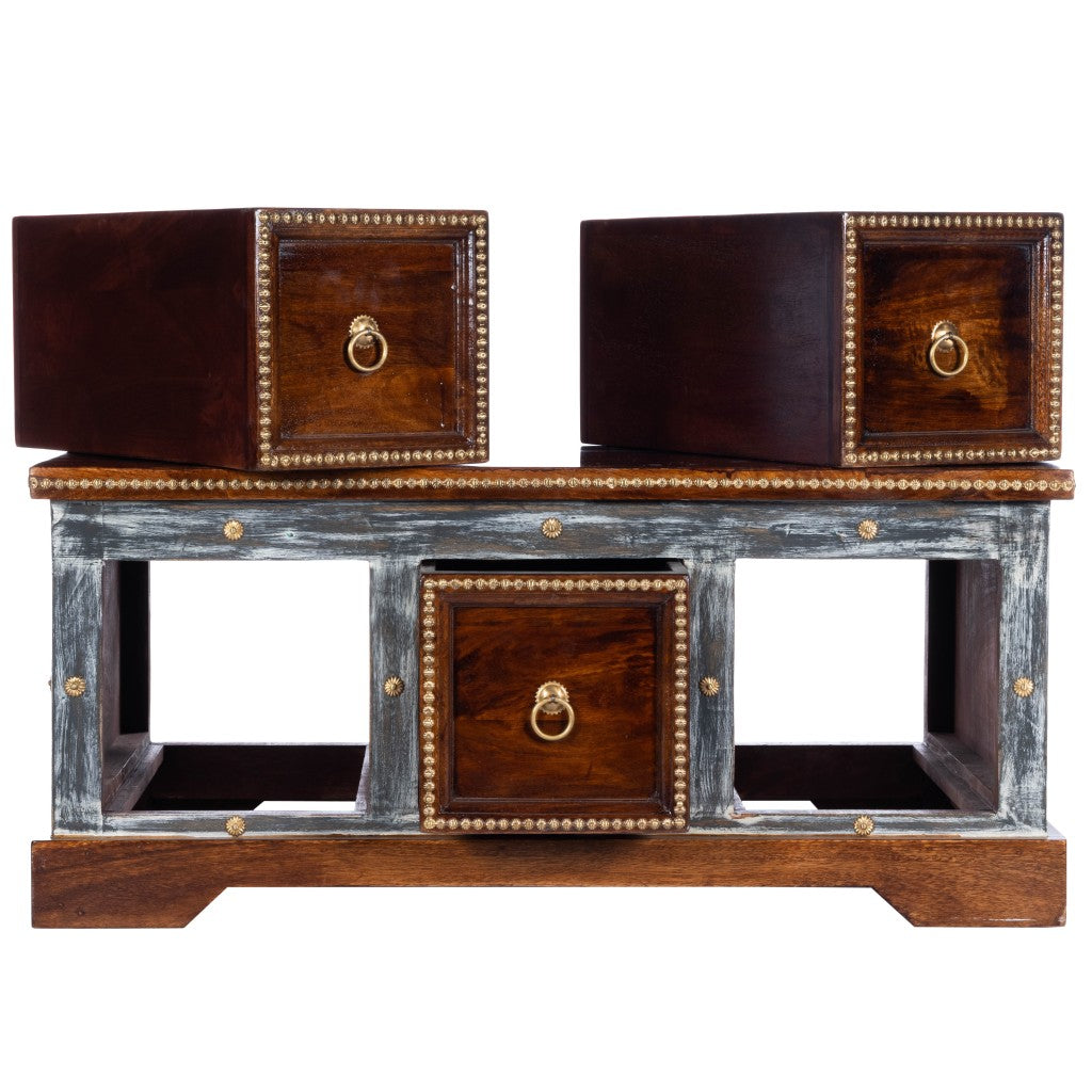 39" Brown Wood Coffee Table