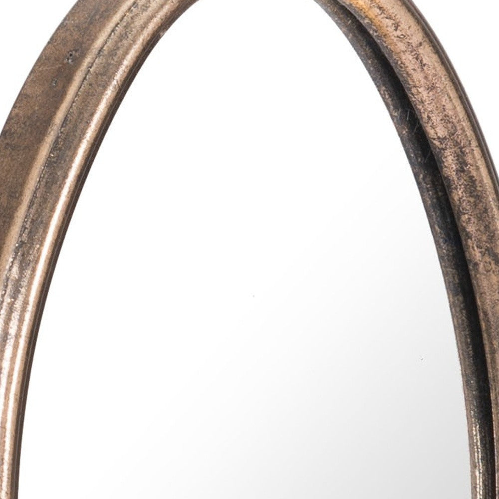 13" Gold Oval Accent Framed Mirror With Shelf