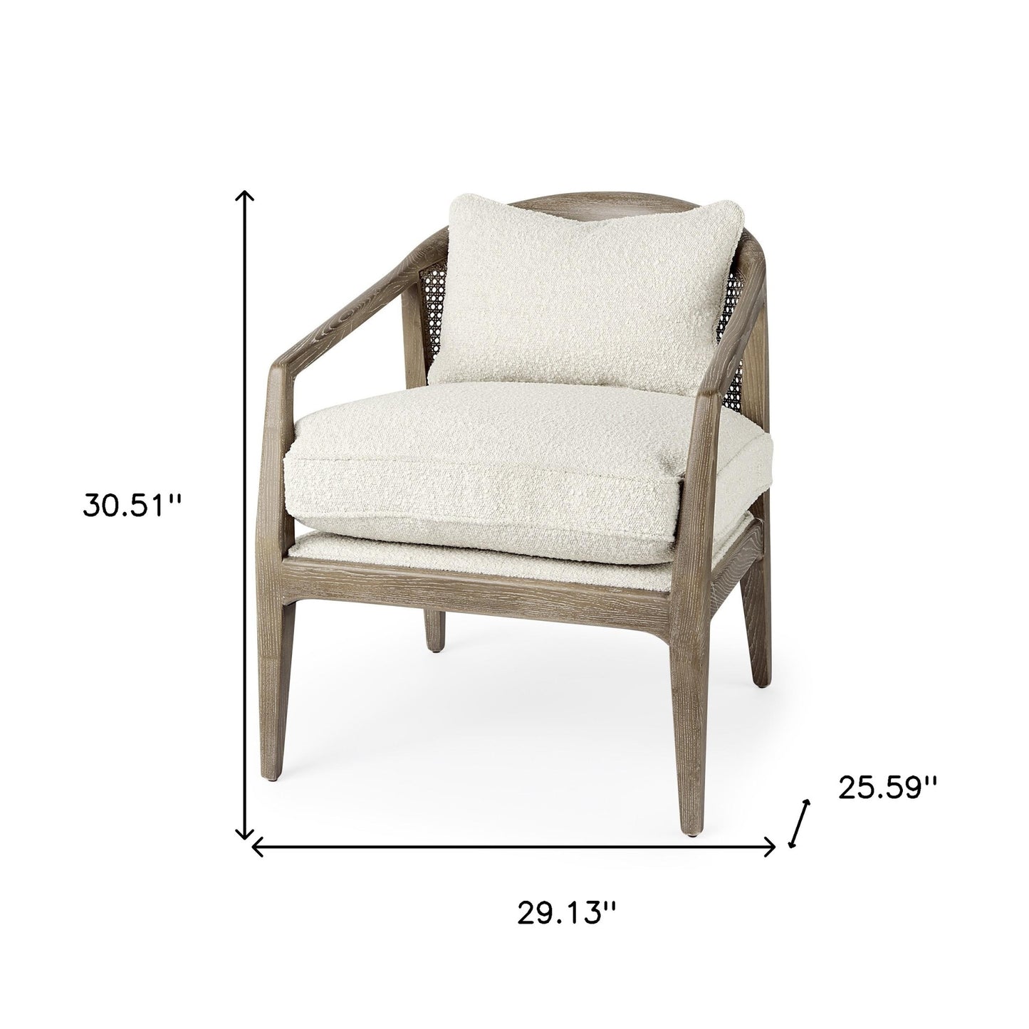 29" Gray and Brown Fabric Arm Chair
