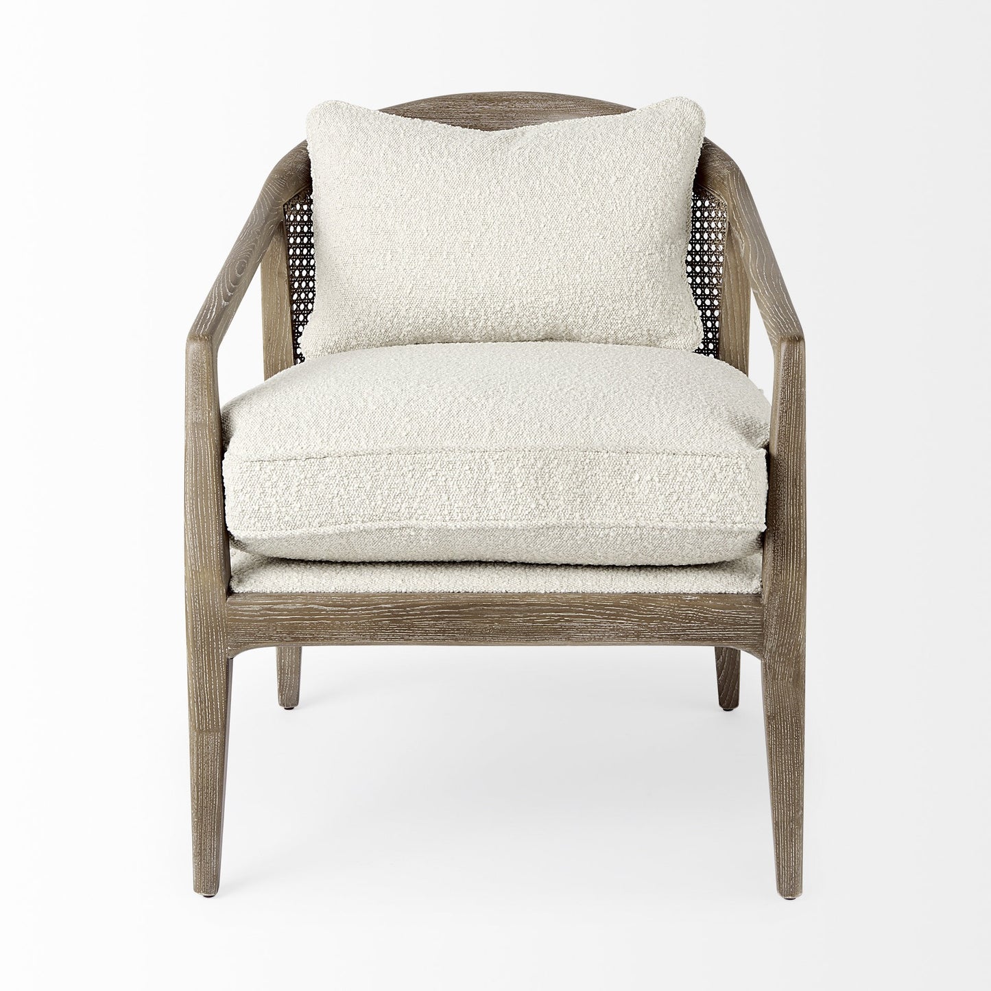 29" Gray and Brown Fabric Arm Chair