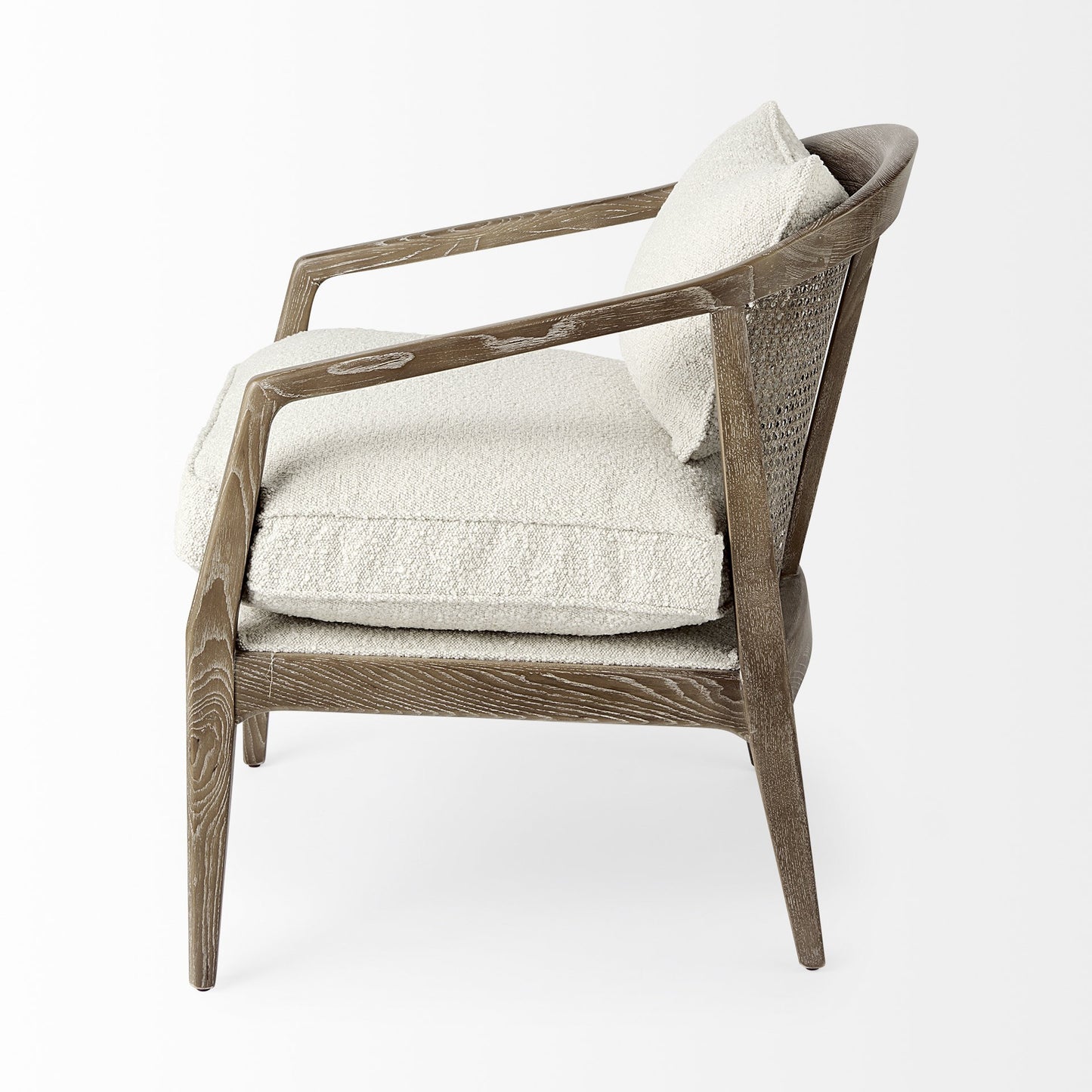 29" Gray and Brown Fabric Arm Chair