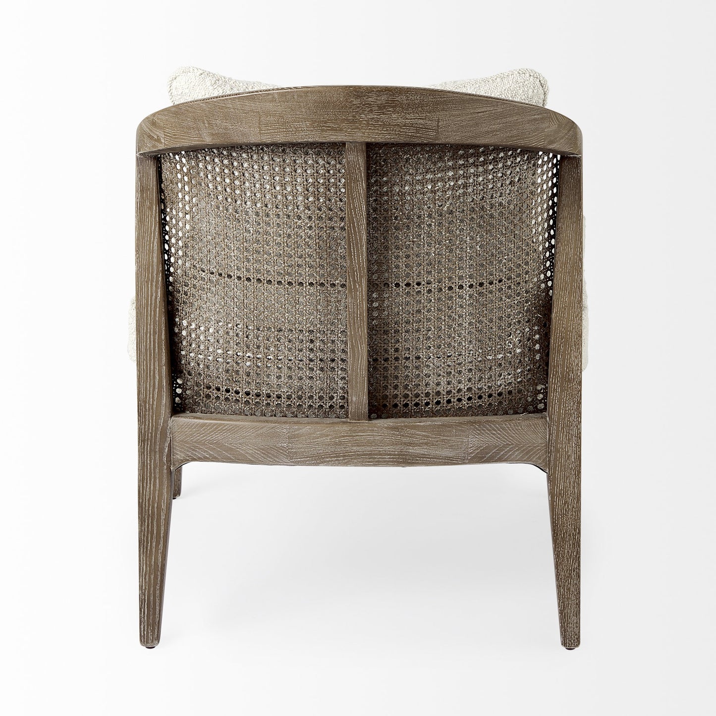 29" Gray and Brown Fabric Arm Chair