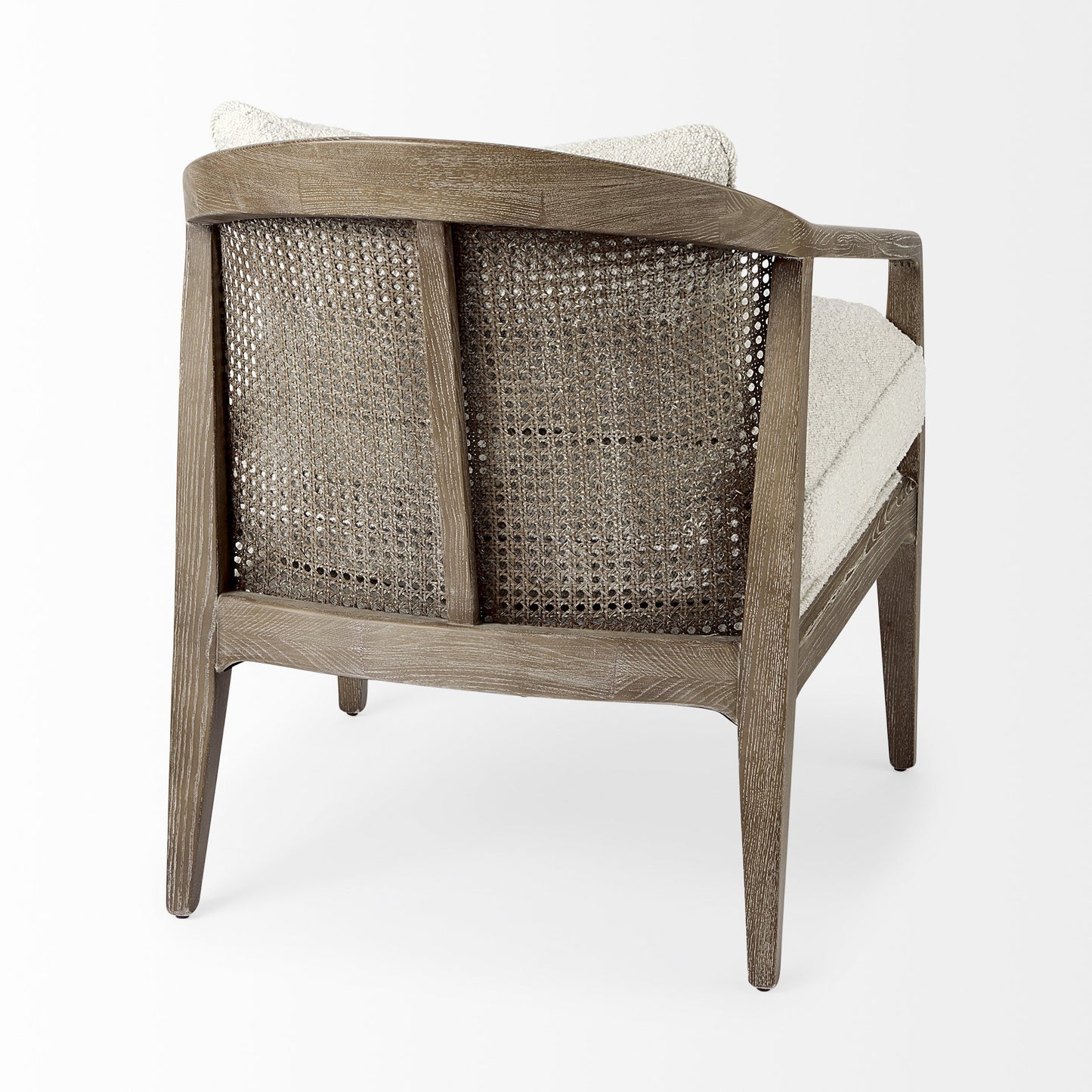 29" Gray and Brown Fabric Arm Chair