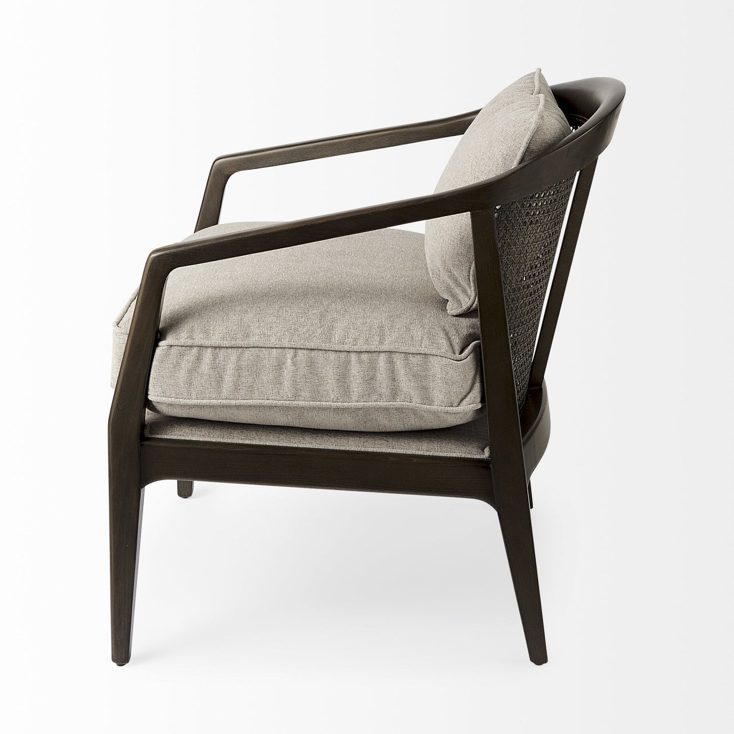 29" Gray and Brown Fabric Arm Chair