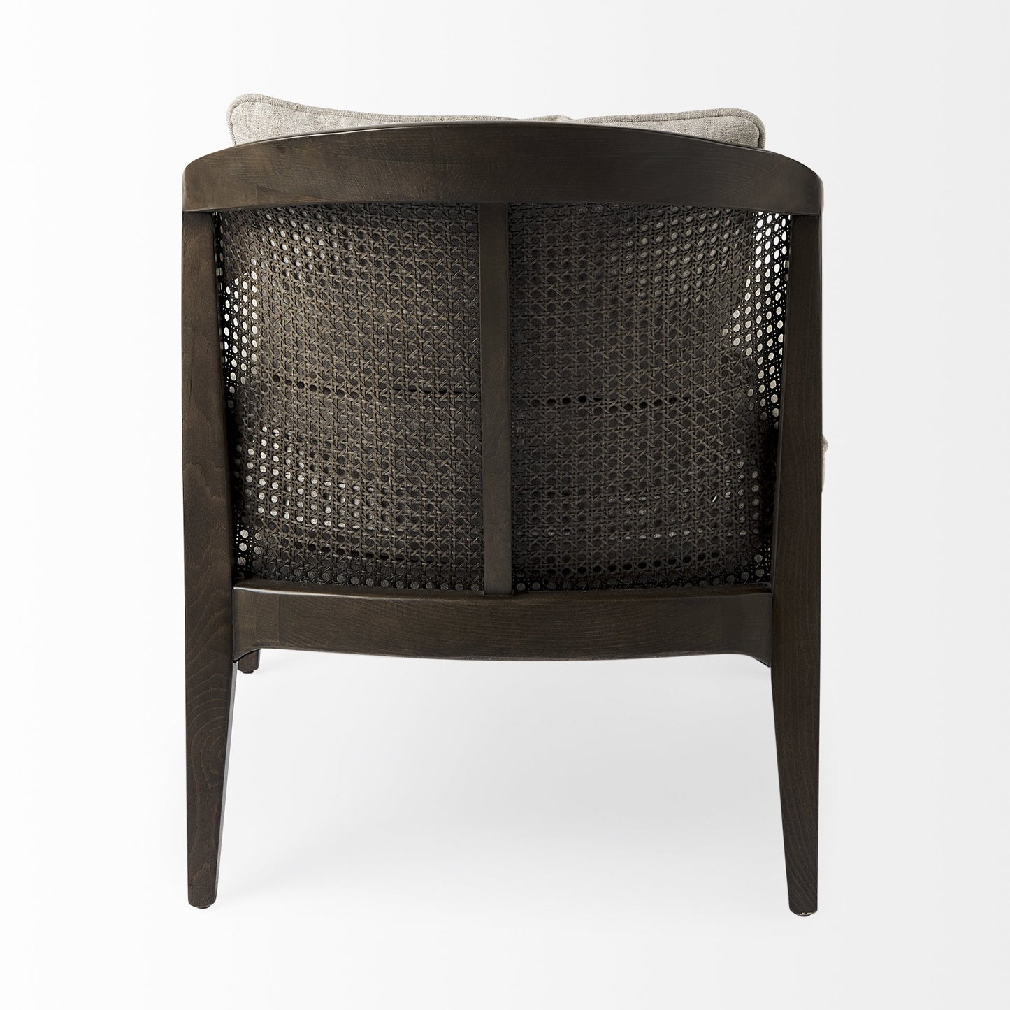 29" Gray and Brown Fabric Arm Chair