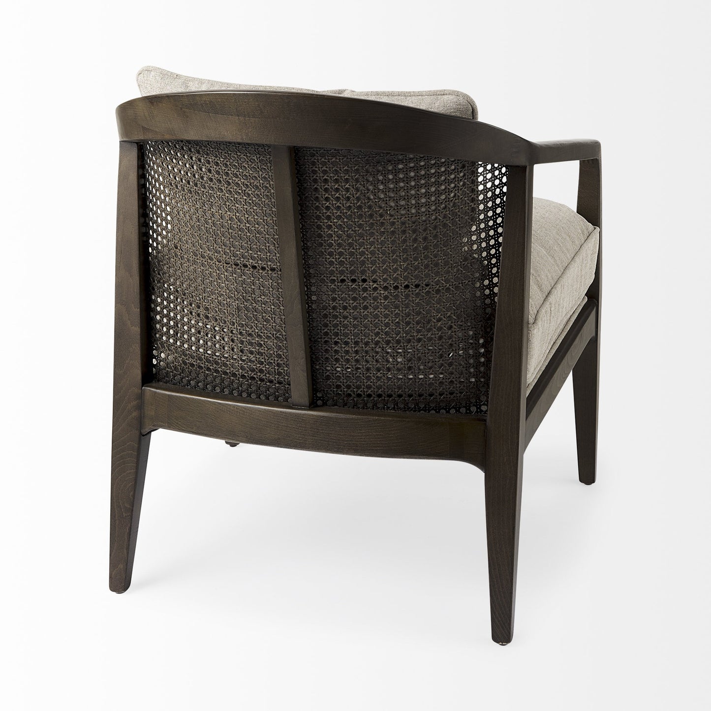 29" Gray and Brown Fabric Arm Chair