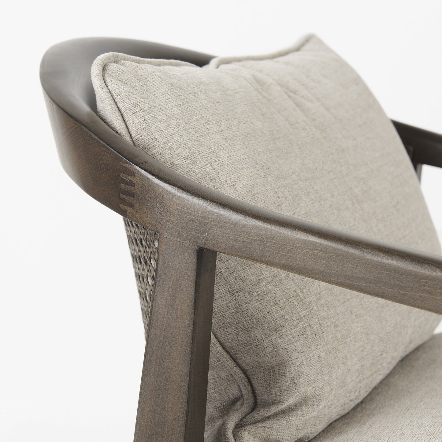 29" Gray and Brown Fabric Arm Chair
