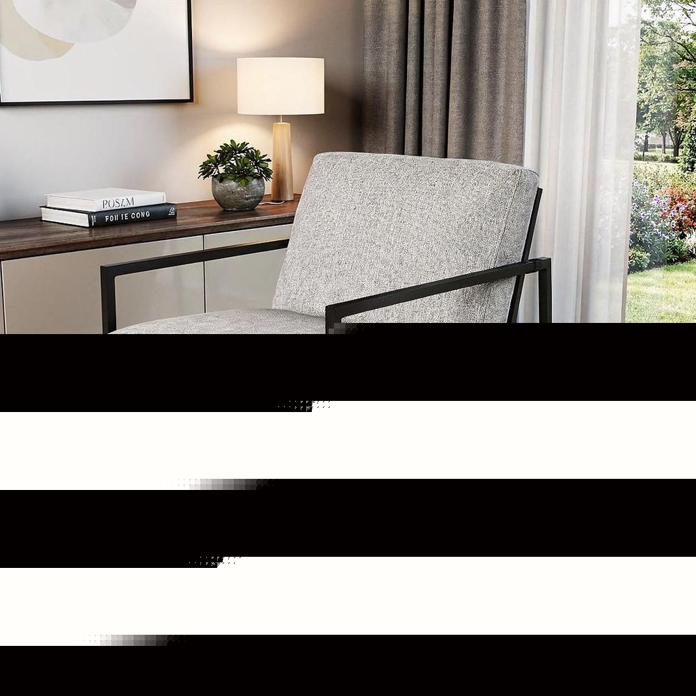 33" Gray and Black Fabric Wingback Chair