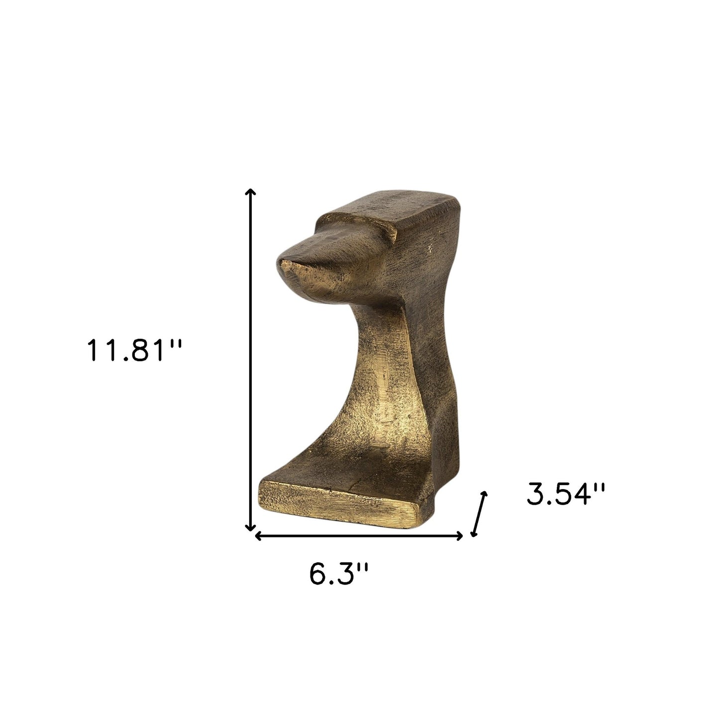 Set of Two 6" Gold Metal Decorative Bookends