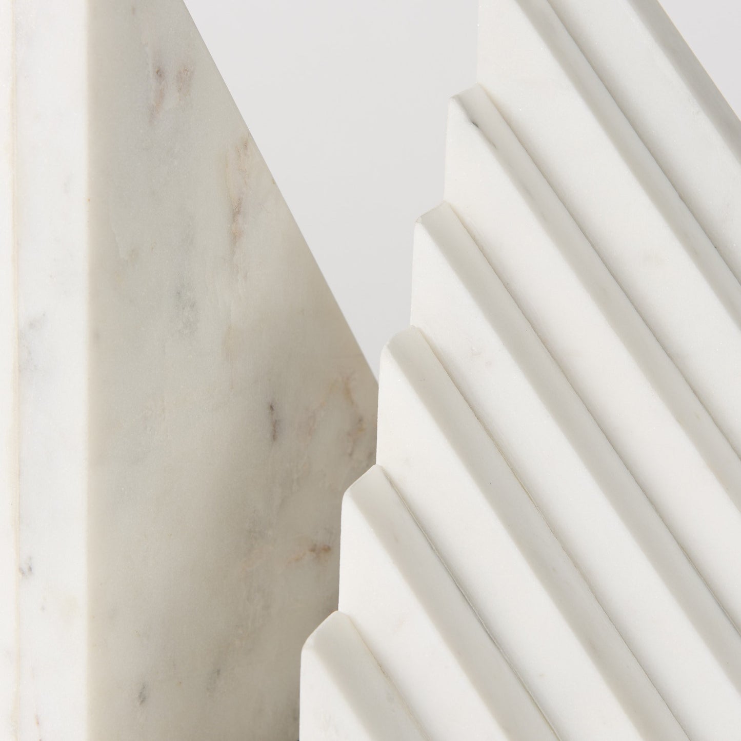 Set of Two 9" White Polyresin Decorative Bookends