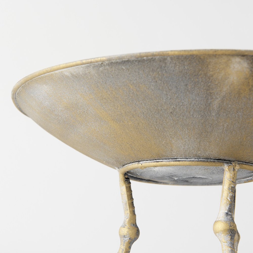 13" Gold Metal Round Centerpiece Bowl