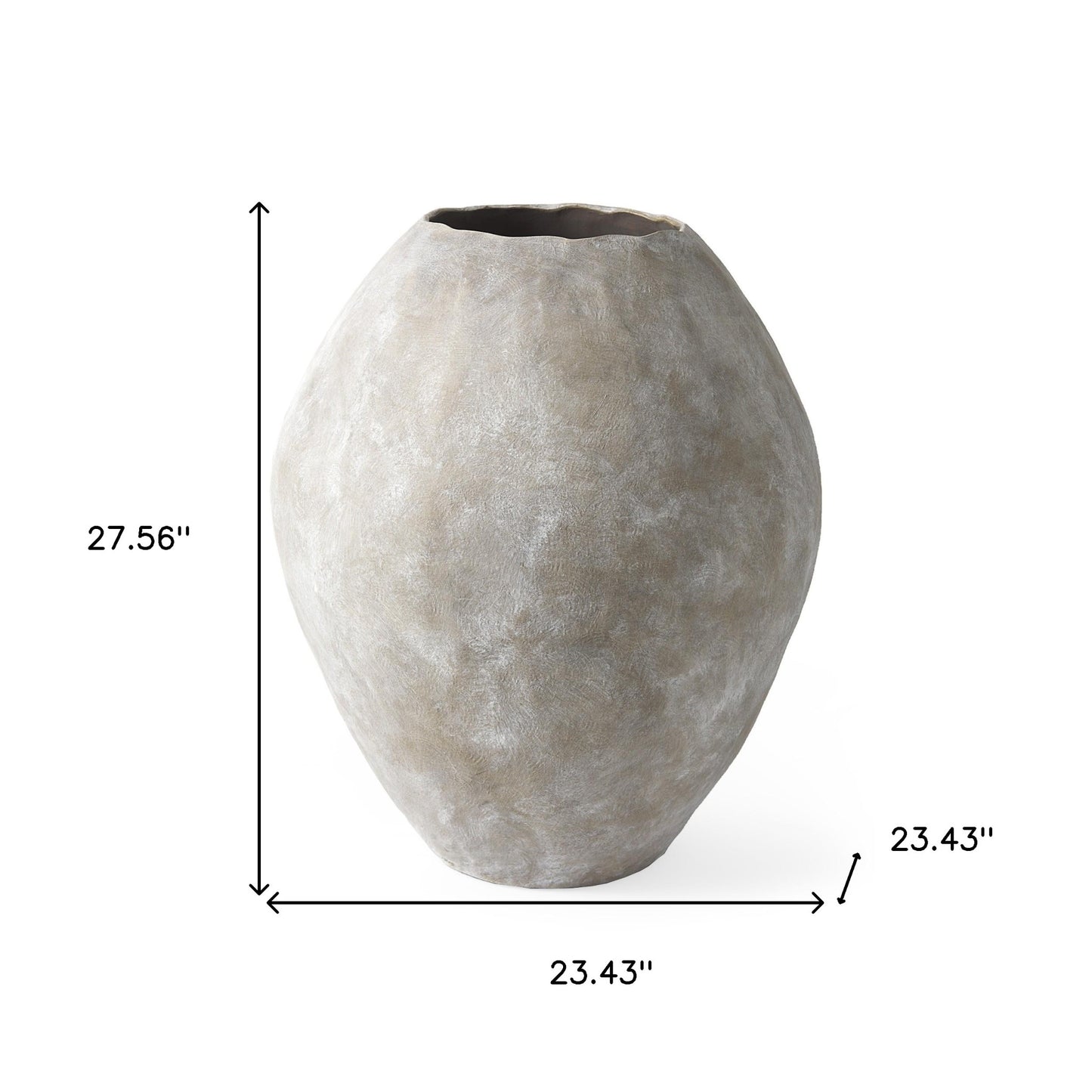 28" Tan Cylinder Ceramic Floor Vase