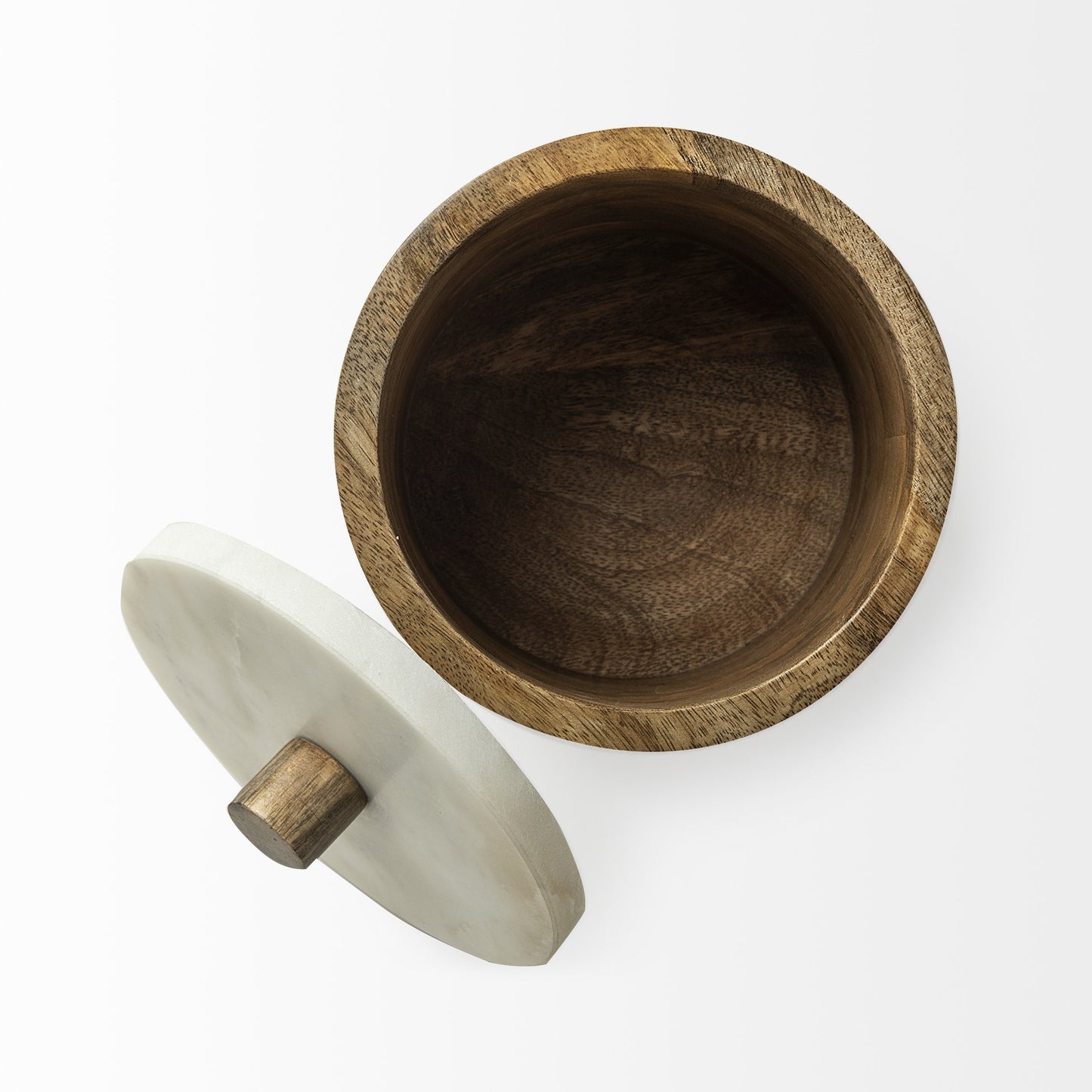 7" Brown Cylinder Solid Wood