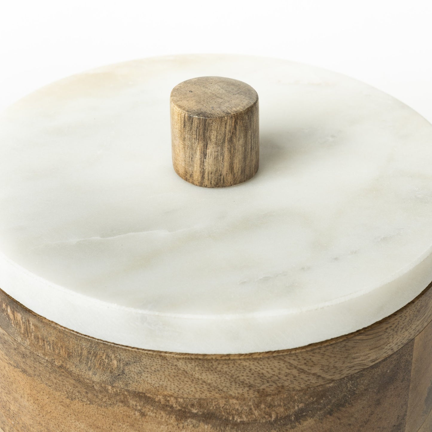 7" Brown Cylinder Solid Wood