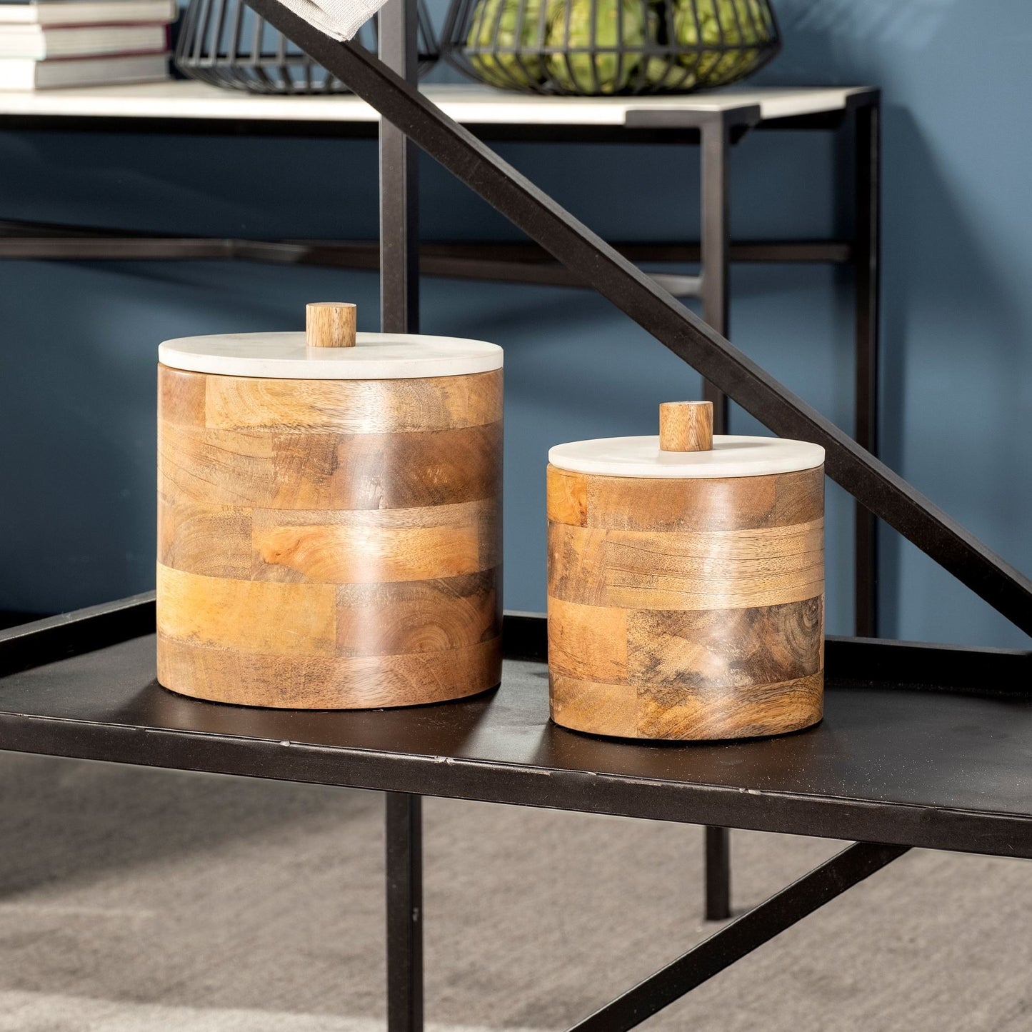 7" Brown Cylinder Solid Wood