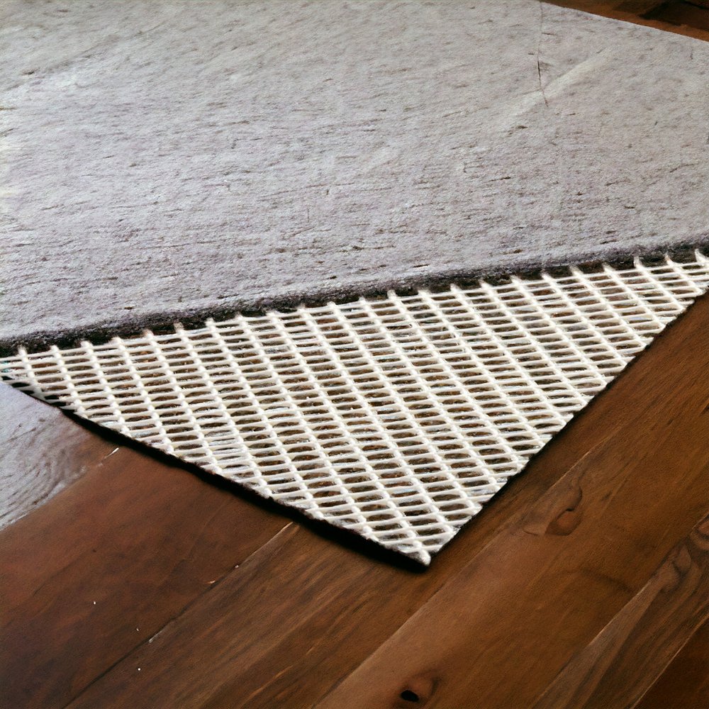 5' x 7' Ivory Striped Weave Non Slip Rug Pad