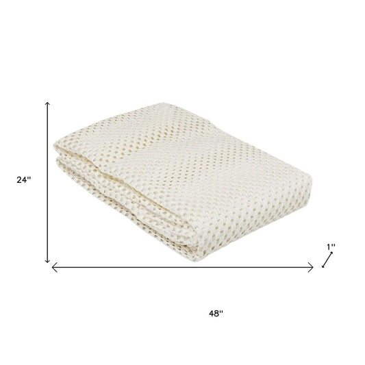 4' x 6' Ivory Striped Weave Non Slip Rug Pad