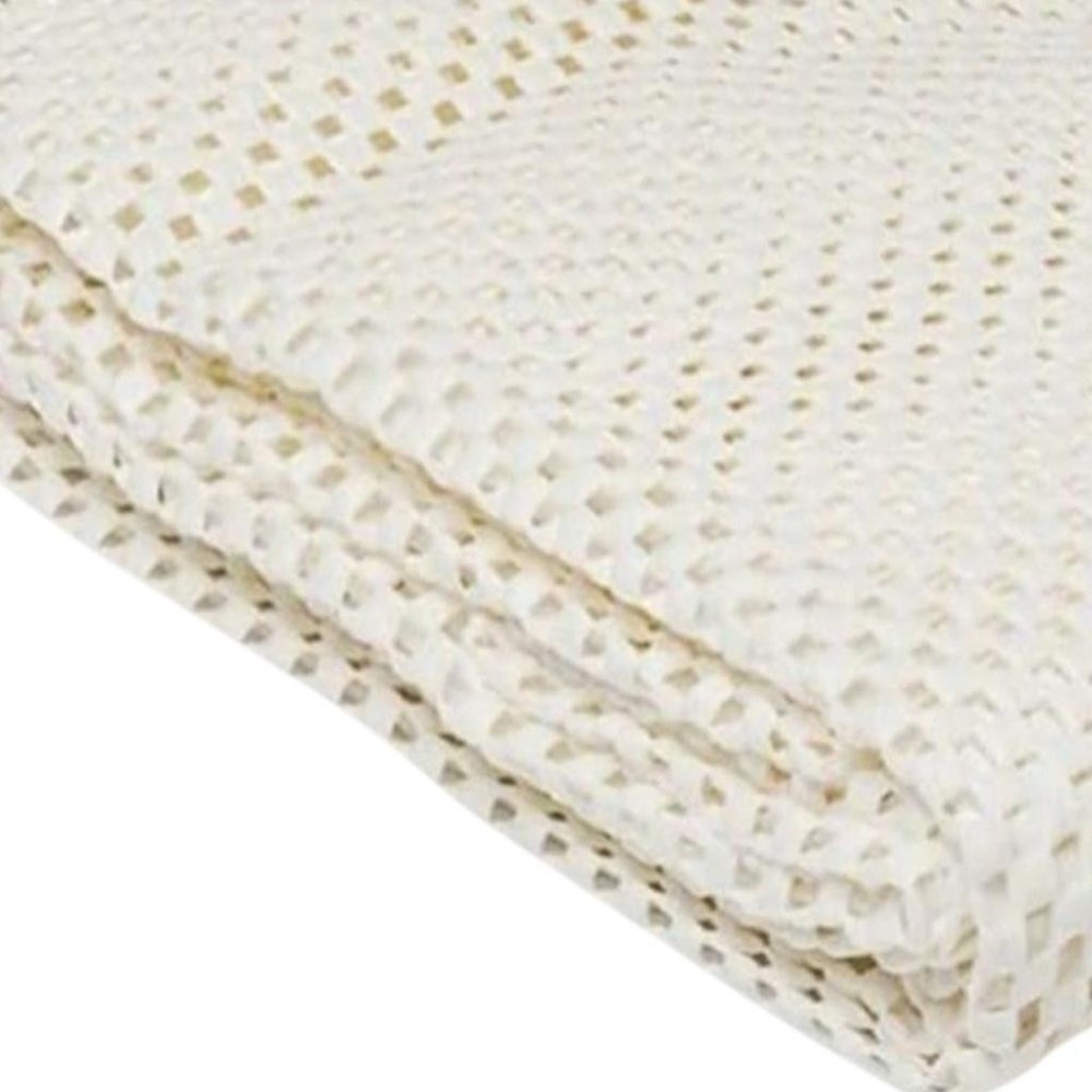 6' x 9' Ivory Striped Weave Non Slip Rug Pad
