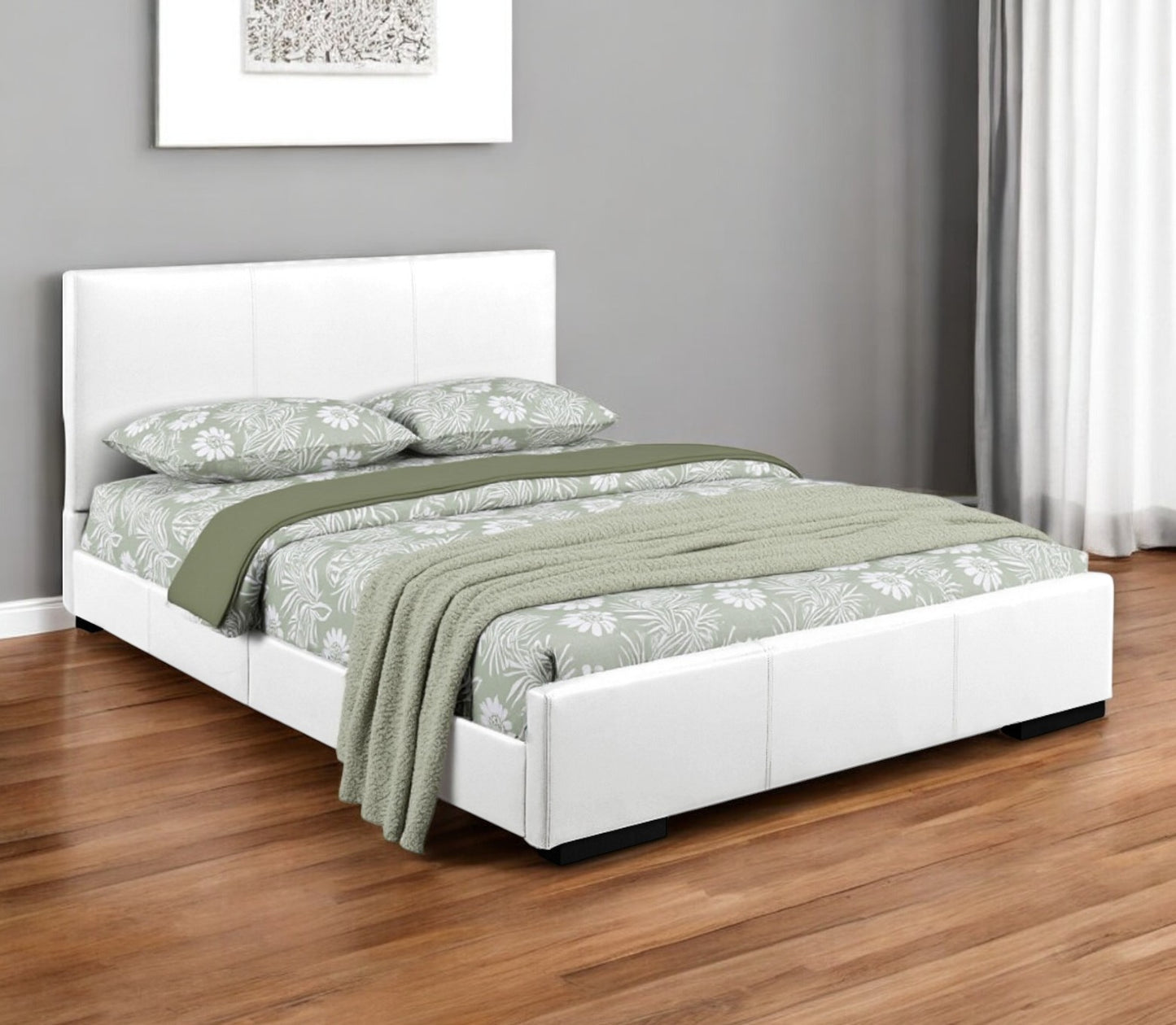 Black Faux Leather King Bed Frame