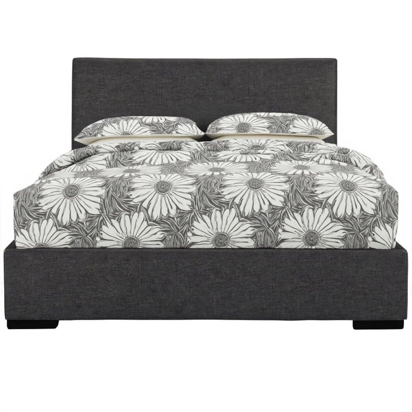 Black Faux Leather King Bed Frame