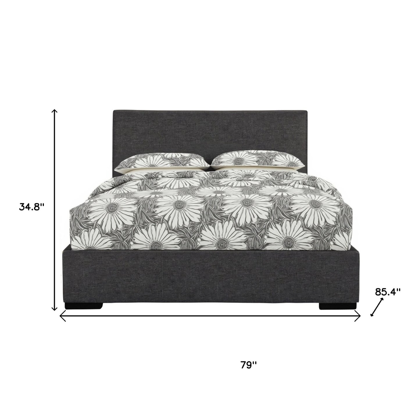 Black Faux Leather King Bed Frame