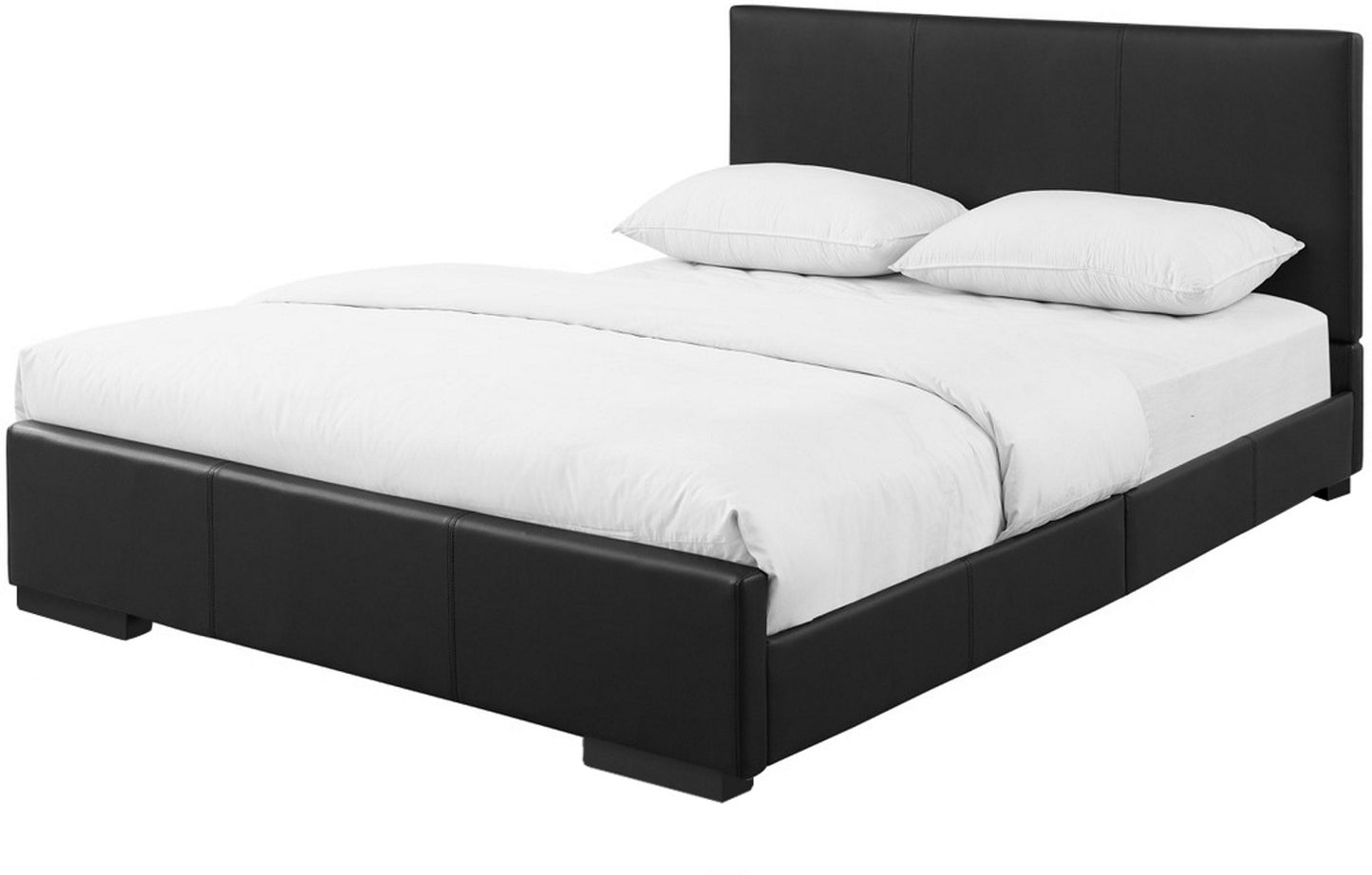 Black Faux Leather King Bed Frame