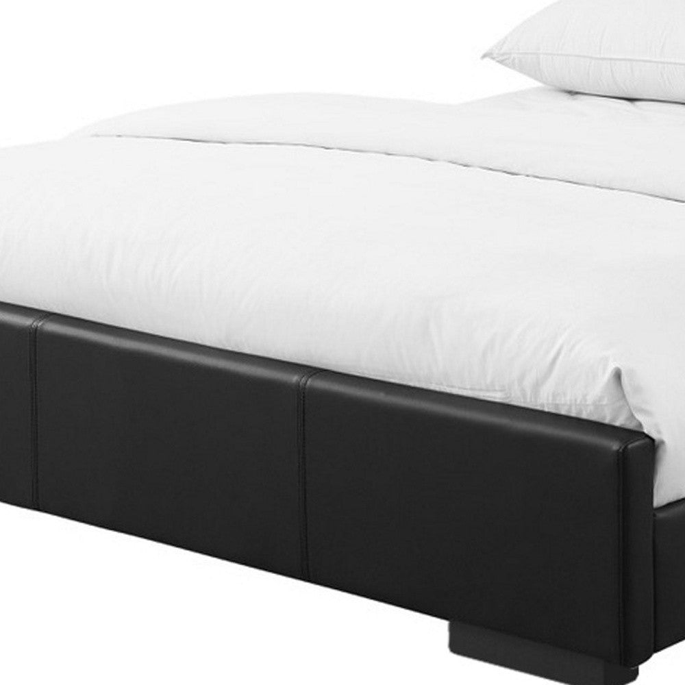 Black Faux Leather King Bed Frame