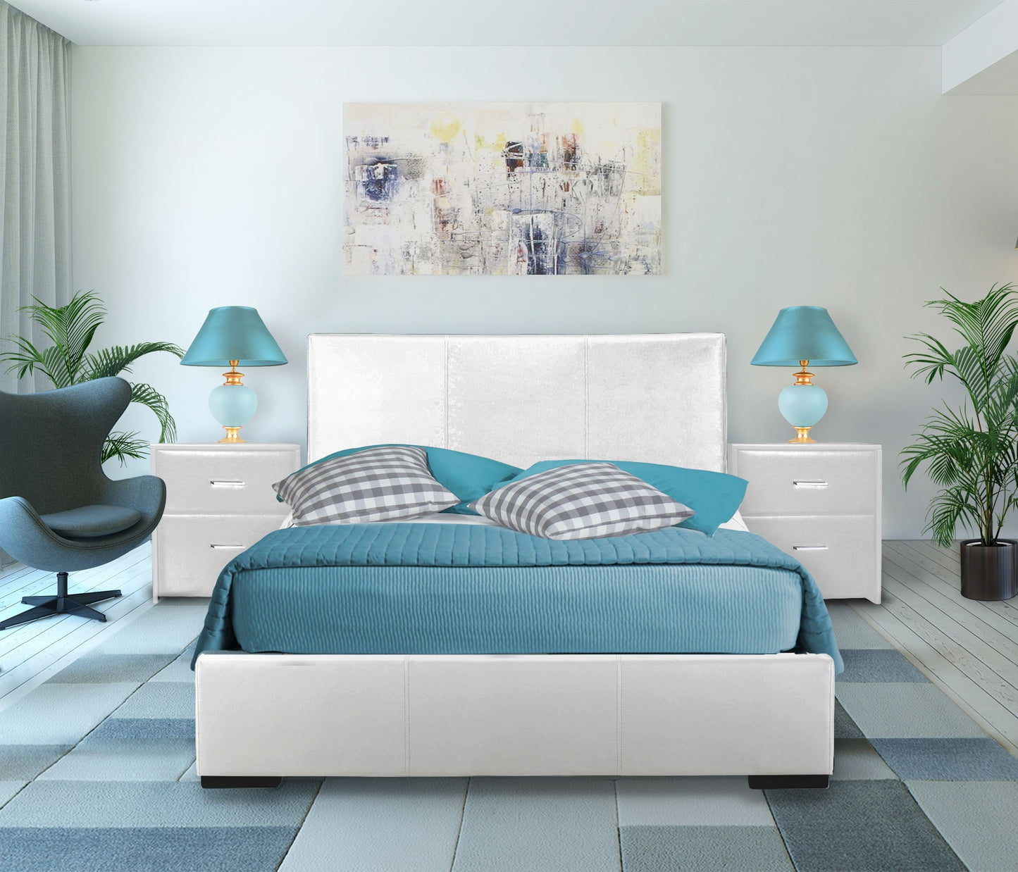 Black Faux Leather King Bed Frame