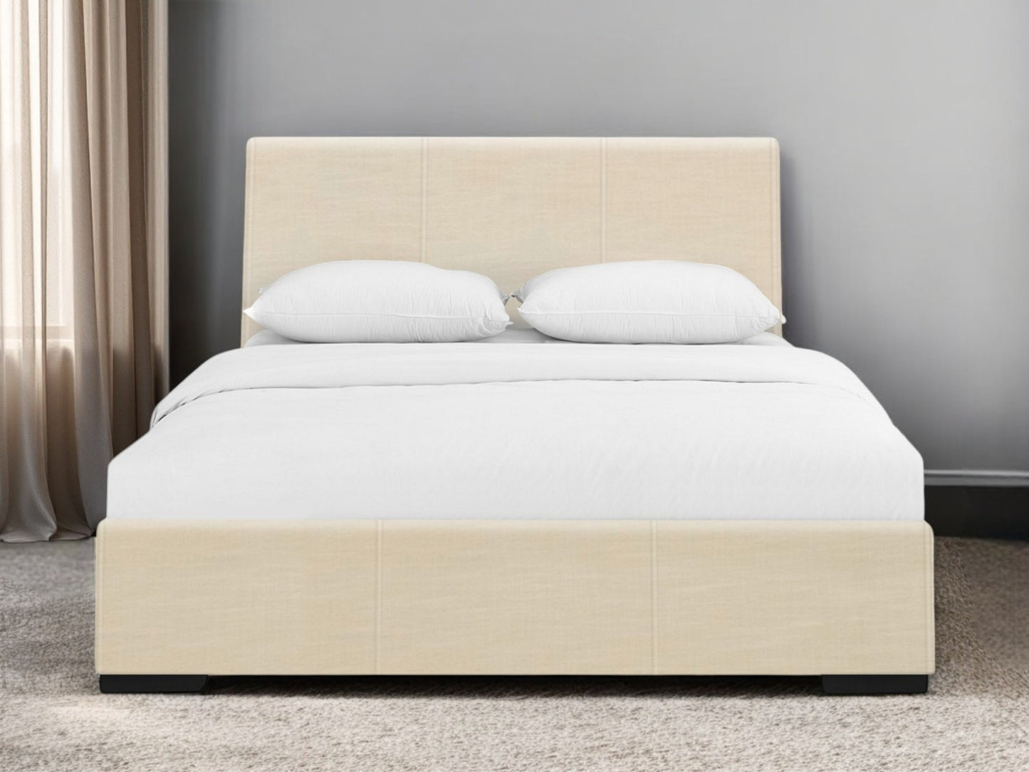 Black Faux Leather King Bed Frame