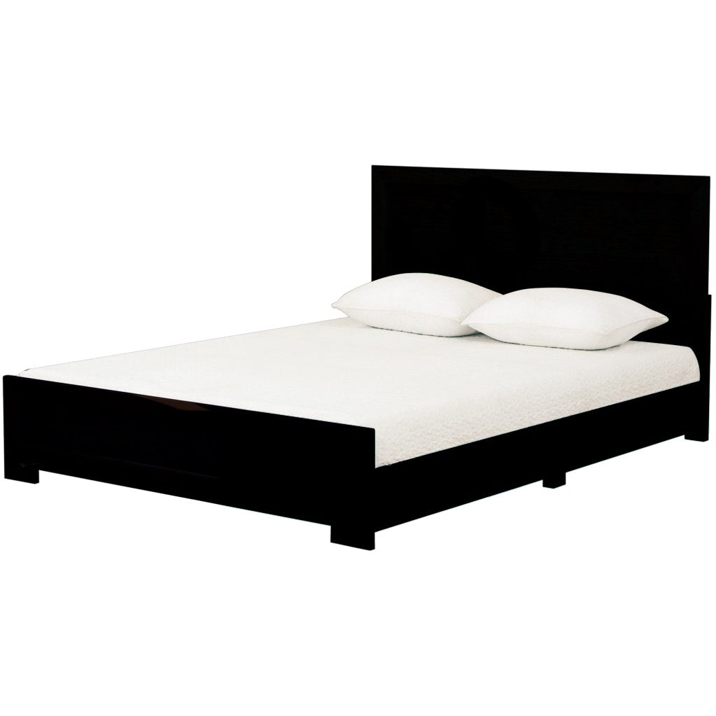White Solid and Manufactured Wood Queen Bed Frame