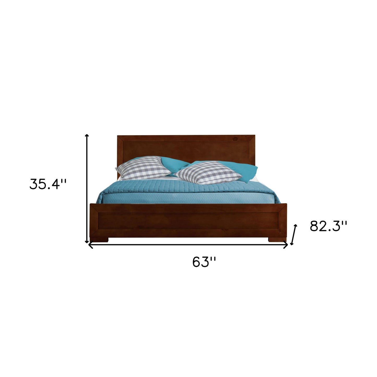 White Solid and Manufactured Wood Queen Bed Frame