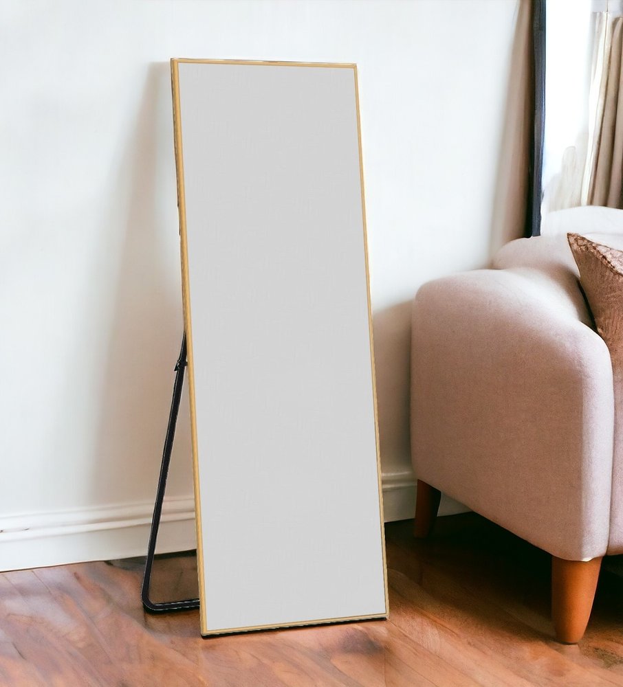 64" Silver Metal Freestanding and Wall Mount Accent Mirror