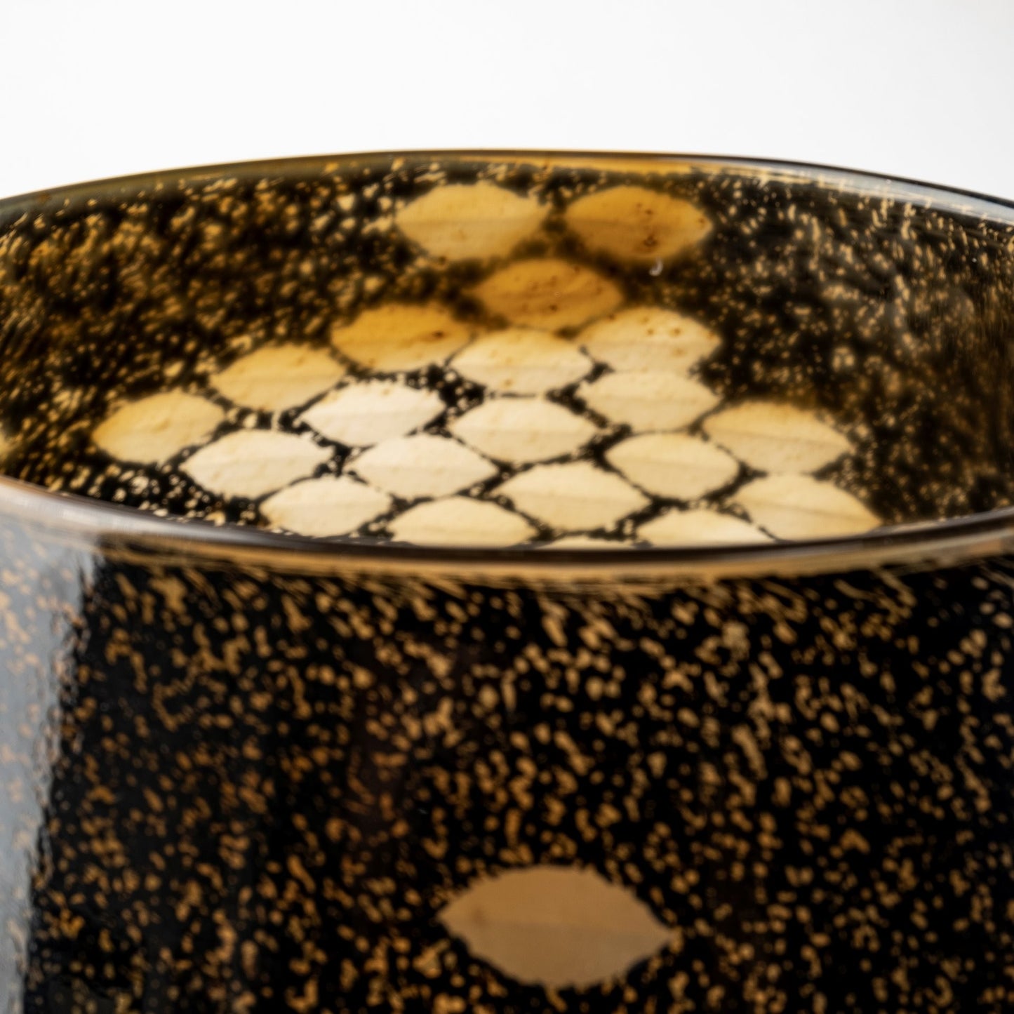 8" Gold Abstract Cylinder Crystal Glass Table Vase