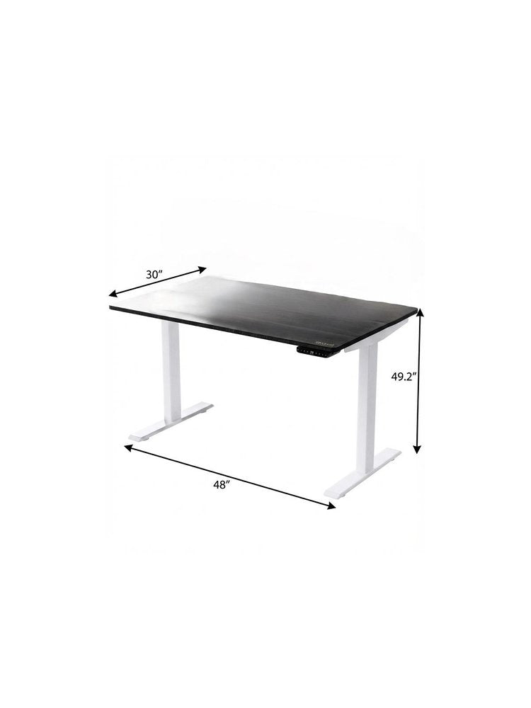 48" Adjustable Black and White Stainless Steel Standing Desk