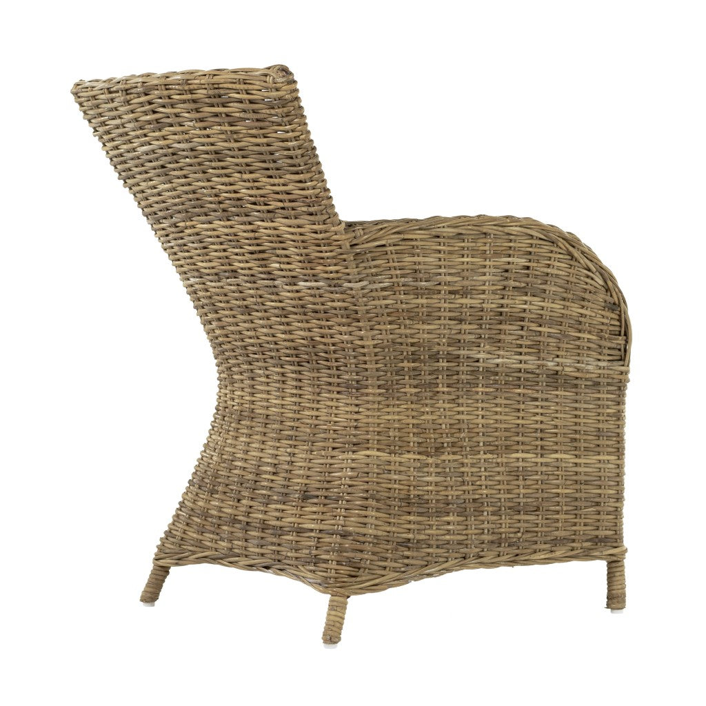 Set of Two Cream and Tan Dining Arm Chairs