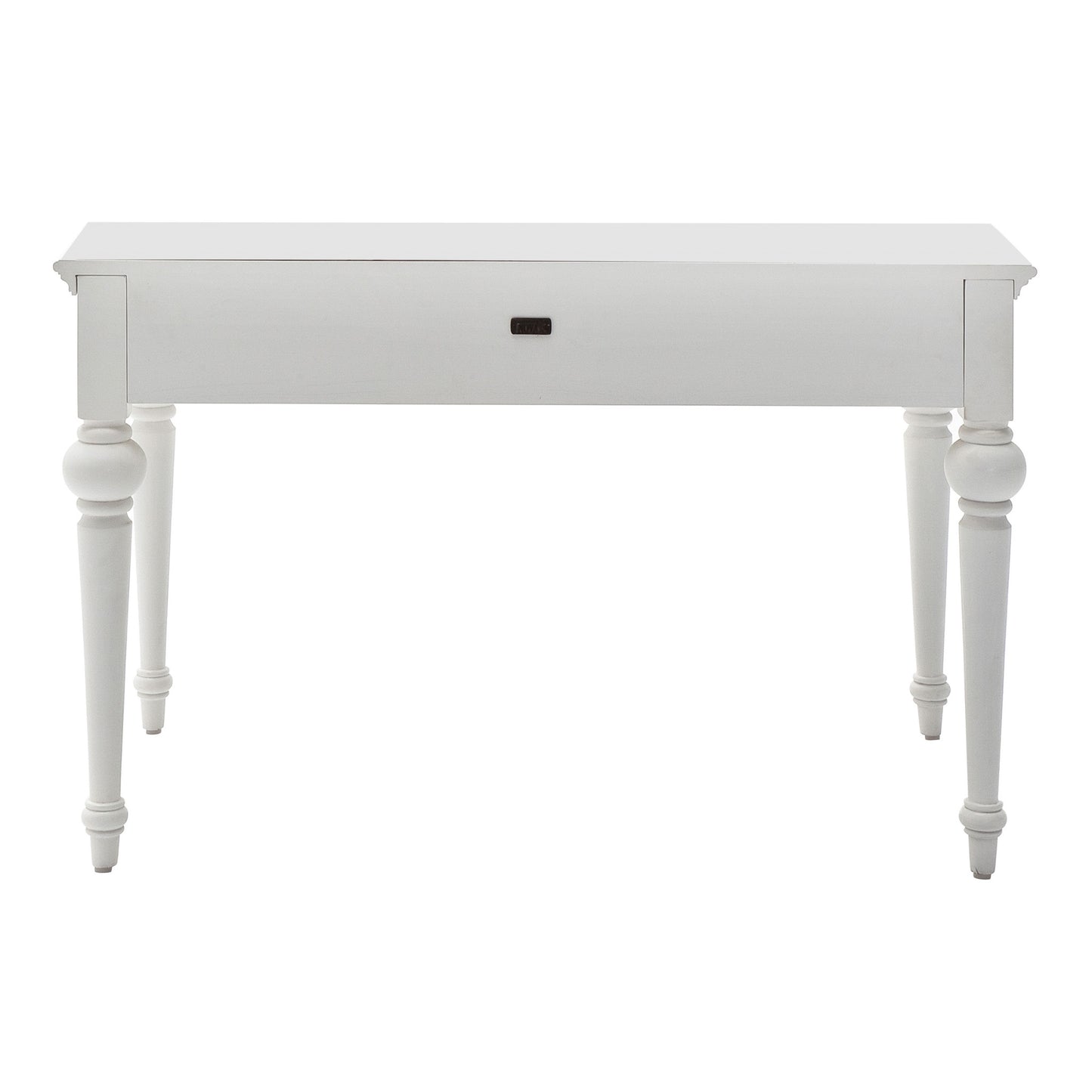 47" White Solid Wood Computer Desk With Hutch With Two Drawers
