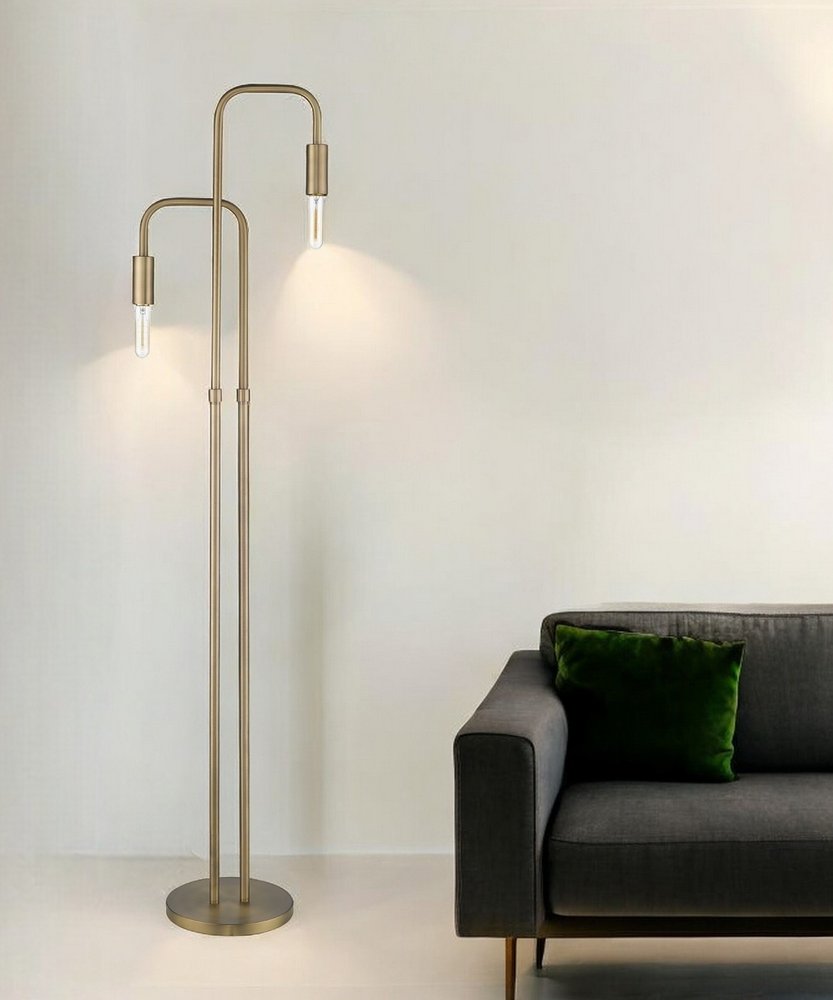 63" Two Light Torchiere Floor Lamp