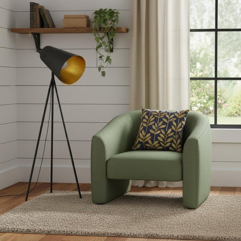 61" Tripod Floor Lamp With Gray Metal Cone Shade