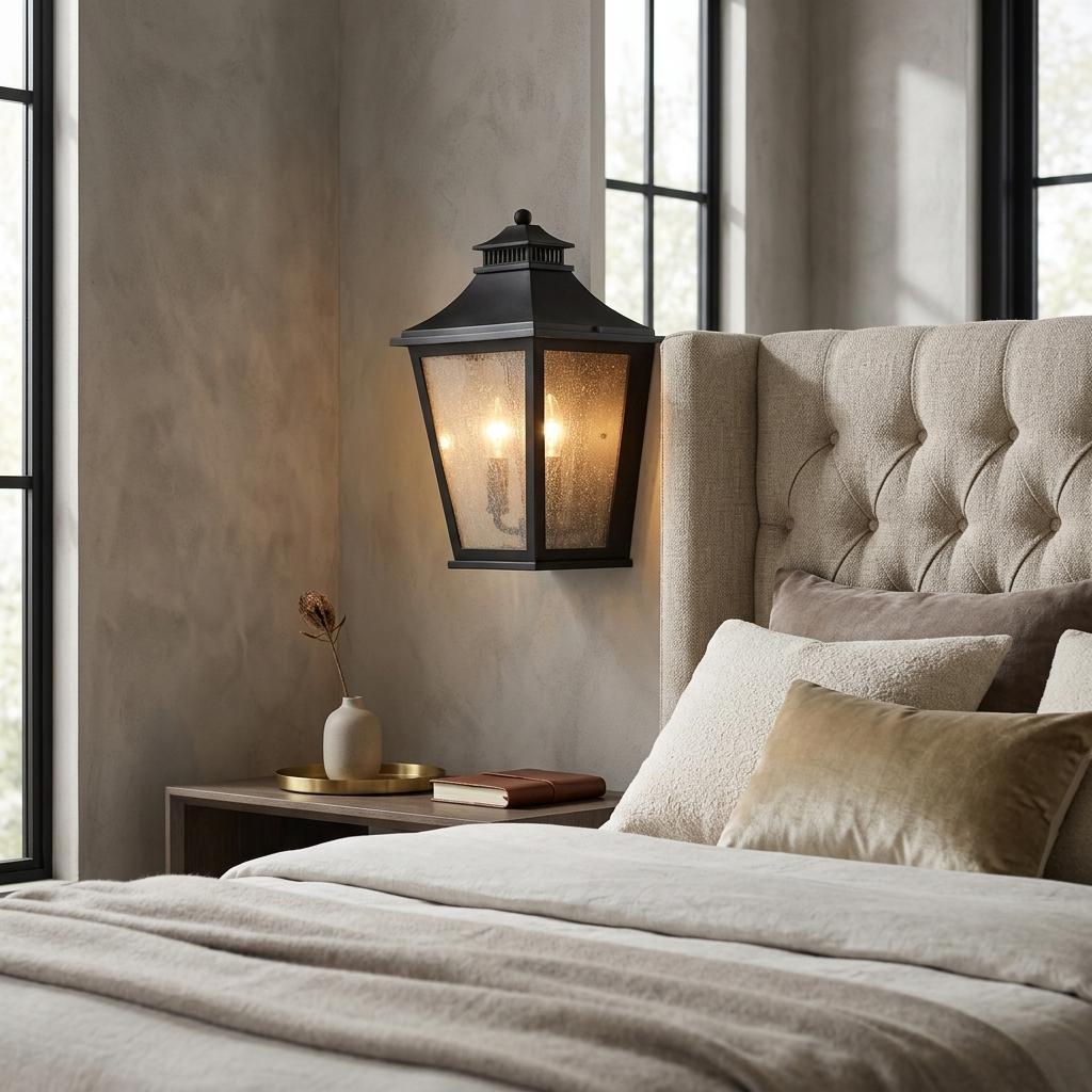 Matte Black Two Light Pocket Lantern Wall Light