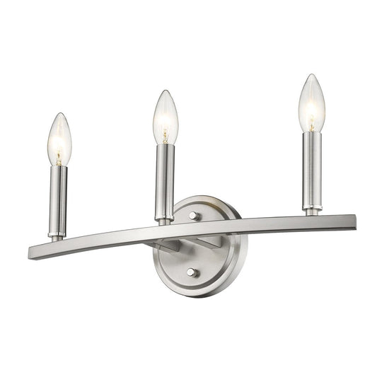 7" Silver Metal Vanity Flush Mounted Sconce