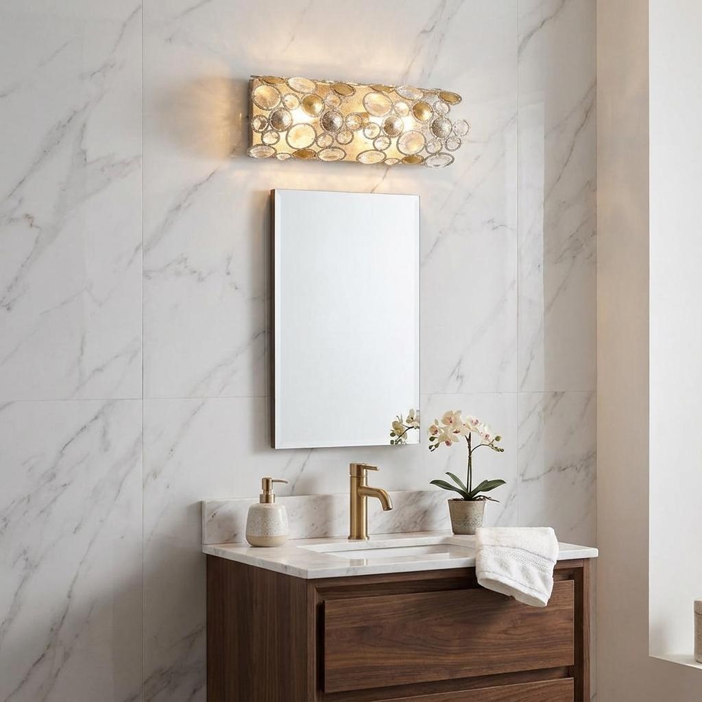 18" Silver Metal Vanity Flush Mounted Sconce