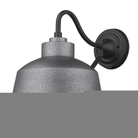 Pebbled Gray Bowl Shape Outdoor Wall Light