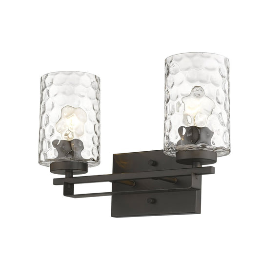 10" Black And Clear Metal Vanity Flush Mounted Sconce
