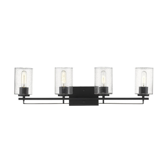 10" Black And Clear Metal Vanity Flush Mounted Sconce