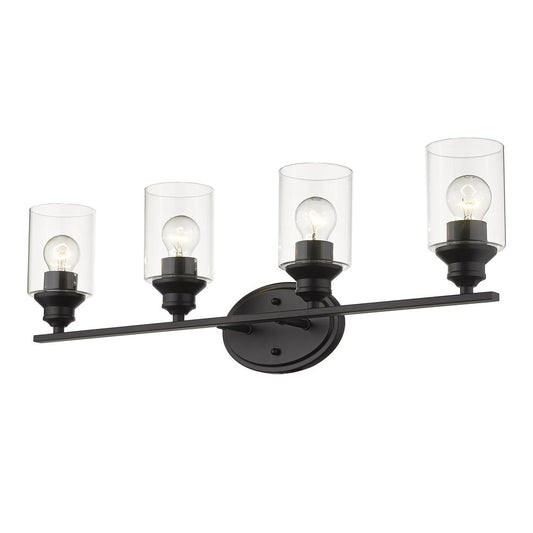 10" Black And Clear Metal Vanity Flush Mounted Sconce
