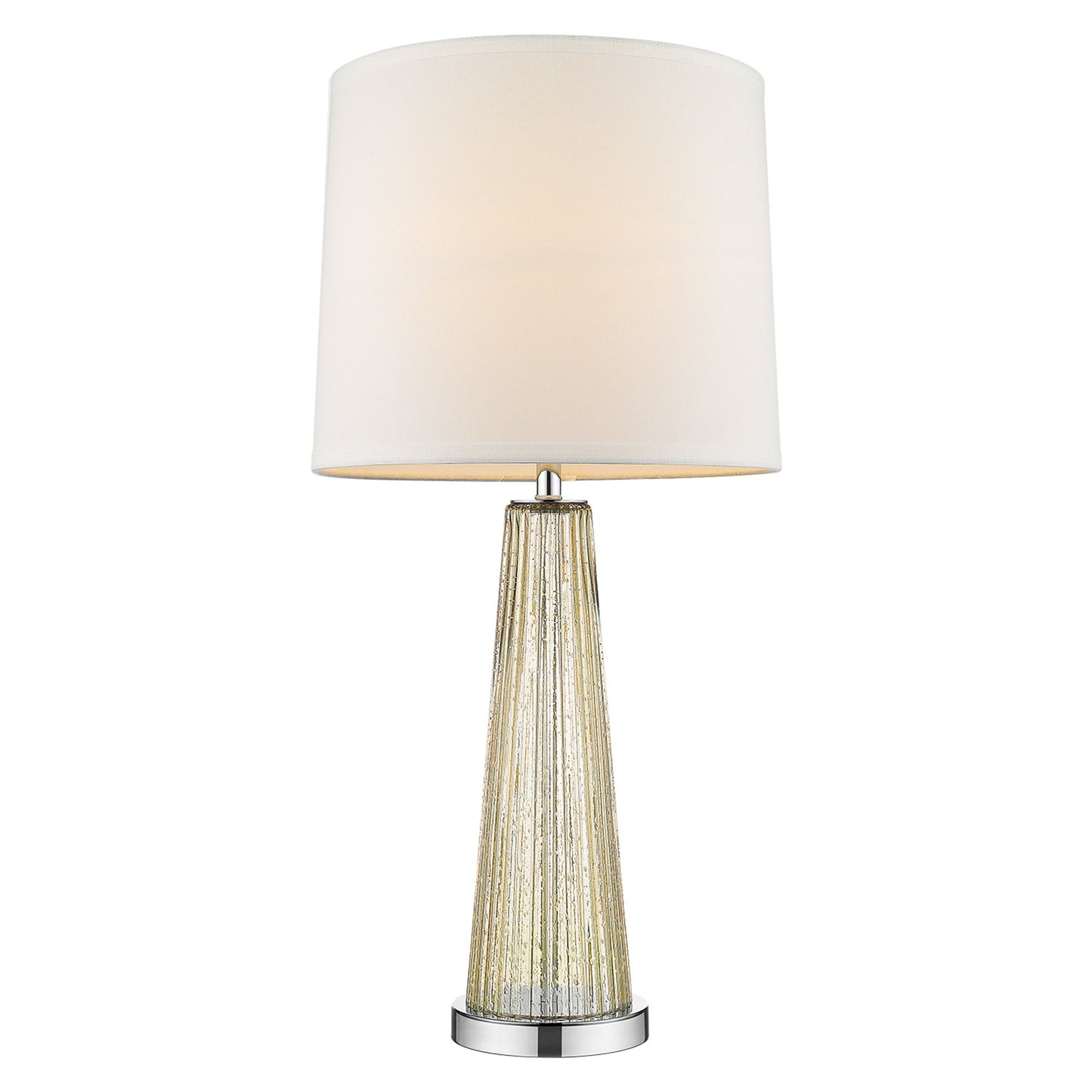 29" Champagne Glass Buffet Lamp With Off White Empire Shade