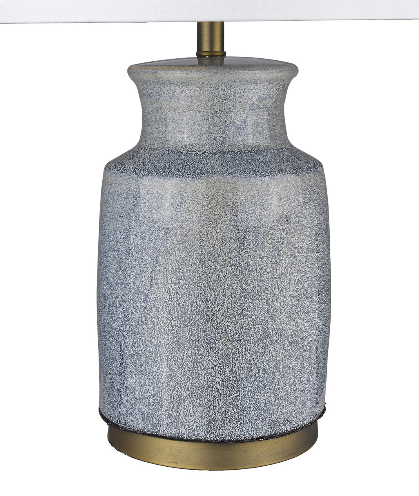 27" Gray Ceramic Table Lamp With White Empire Shade