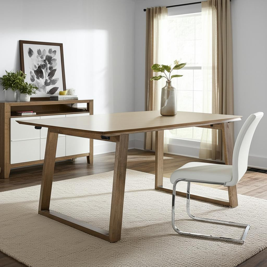 Set of Four White and Silver Upholstered Leather Dining Side Chairs