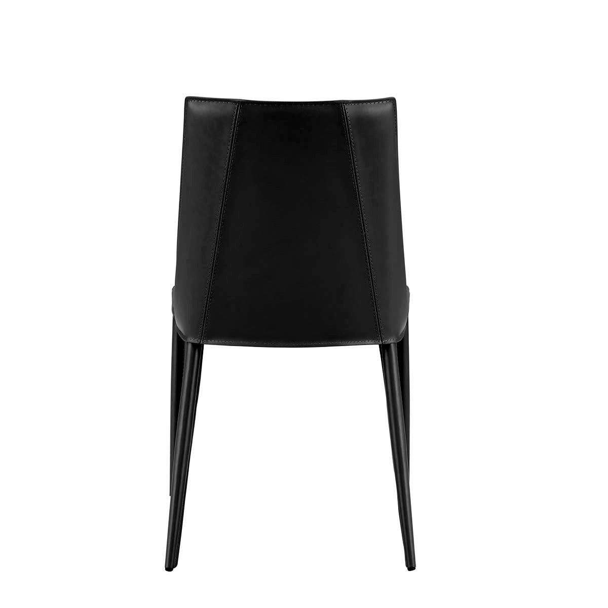 Black Upholstered Leather Dining Side Chair